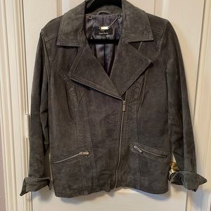 Dennis Basso Suede Moto Jacket